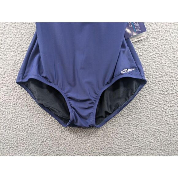 NWT Dolfin Aquashape Women's 46/20 Conservative Navy Blue Lap Swimsuit *FLAWS* - Picture 4 of 15